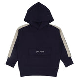 Palm Angels Navy Hoodie With Kangaroo Pocket