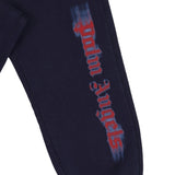 Palm Angels Navy Blurred Logo Print Joggers