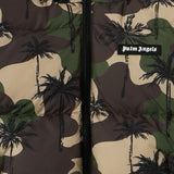 Palm Angels Green Camo Palms Hoodie Puffer Jacket