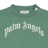 Palm Angels Green Curved Logo Sweatshirt