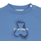 Palm Angels Blue Spray Bear Sweatshirt