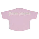 Palm Angels Pink Logo Print Crop Top