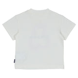 Palm Angels Ivory T-Shirt With Pink Spray Paint Bear