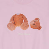 Palm Angels Pink Bear Motif Crewneck Sweatshirt
