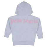 Palm Angels Grey Melange Sweatshirt With Hood