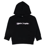 Palm Angels Black Cotton Hoodie With Blurred Logo