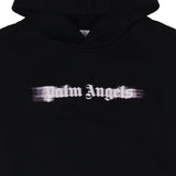 Palm Angels Black Cotton Hoodie With Blurred Logo
