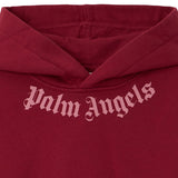 Palm Angels Maroon Neck Logo Hoodie