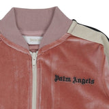 Palm Angels Pink Zip-Up Logo Jacket With Side Stripes