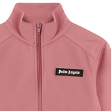 Palm Angels Peach Curved Logo Crop Track Jacket