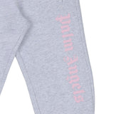 Palm Angels Grey Joggers With Pink Logo