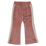 Palm Angels Pink Velour Logo Joggers With Side Stripes