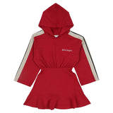 Palm Angels Red Flared Hoodie Dress