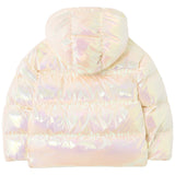 Palm Angels Ivory Iridescent Logo Puffer Jacket