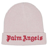Palm Angels Pink Embroidered Logo Knit Beanie