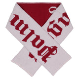 Palm Angels Red Gothic Style Logo Print Scarf