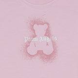 Palm Angels Pink Teddy Spray Print T-Shirt