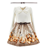 Monnalisa Ivory & Brown Teddy Bear Dress