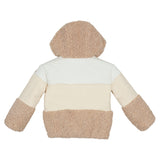 Monnalisa White Patchwork Down Jacket With Zipper & Hood