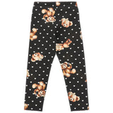Monnalisa Black Teddy Bear Heart Leggings