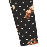 Monnalisa Black Teddy Bear Heart Leggings