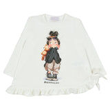 Monnalisa Ivory & Black Teddy Print Leggings Set