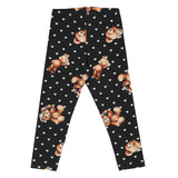 Monnalisa Ivory & Black Teddy Print Leggings Set