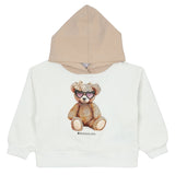 Monnalisa White Glamour Bear Hoodie Sweatshirt