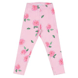 Monnalisa Pink Rose Print Leggings