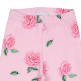 Monnalisa Pink Rose Print Leggings