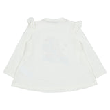 Monnalisa White Maxi T-Shirt With Folral Leggings