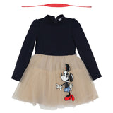 Monnalisa Black Minnie Tulle & Bow Dress