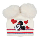 Monnalisa Ivory Minnie Mouse Pom-Pom Hat