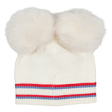 Monnalisa Ivory Minnie Mouse Pom-Pom Hat