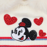 Monnalisa Ivory Minnie Mouse Pom-Pom Hat