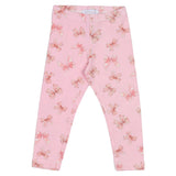Monnalisa Ivory & Pink Cotton Bow Leggings Set