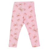 Monnalisa Ivory & Pink Cotton Bow Leggings Set