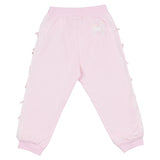 Monnalisa Pink Tracksuit With Lace & Bow Trims