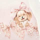 Monnalisa Pink & White Puppy Sweatshirt Dress