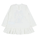 Monnalisa Ivory Leggings Set With Vintage Blue Rose Print