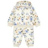 Monnalisa White Sweatshirt With Floral Tracksuit Set