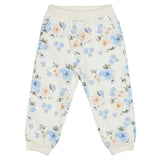 Monnalisa White Sweatshirt With Floral Tracksuit Set