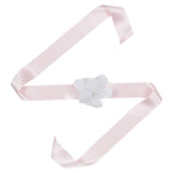 Monnalisa Pink Tulle Dress With Flower Sash