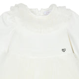 Monnalisa Ivory Dress With Tulle And Roses