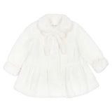 Monnalisa Ivory Faux Fur Coat