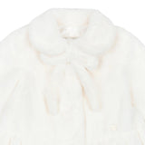 Monnalisa Ivory Faux Fur Coat