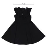 Monnalisa Black Dress In Punto Milano Jersey