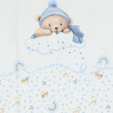 Monnalisa Ivory & Blue Teddy Rainbow Blanket