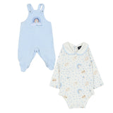 Monnalisa Blue Cotton Rainbow Babygrow Set