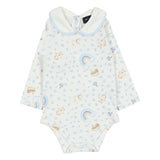 Monnalisa Blue Cotton Rainbow Babygrow Set